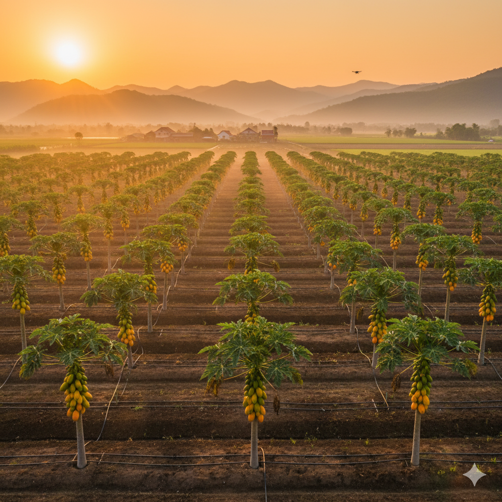Fresh Harvested Papayas